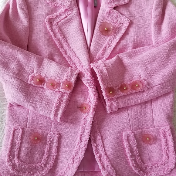 ✅911A NWOT Classiques Entier Pink Fringe Jacket PS - Picture 2 of 16